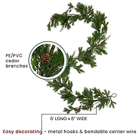 Northlight Cypress And Pine Cone   Unlit Christmas Indoor Garland