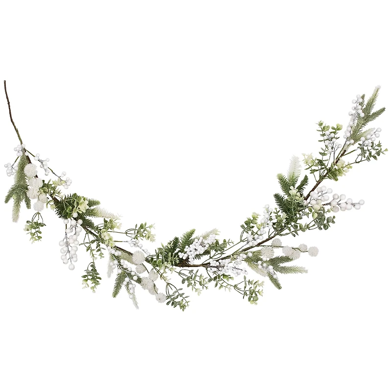 Northlight Glittered Berries And Eucalyptus Christmas Indoor Garland