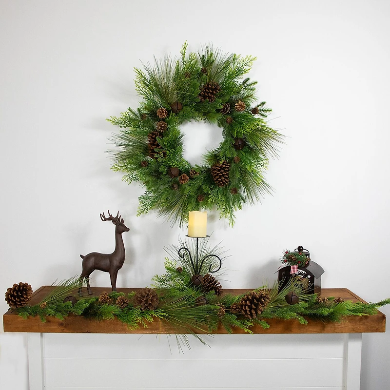 Northlight Jingle Bells And Pinecones Christmas Indoor Garland