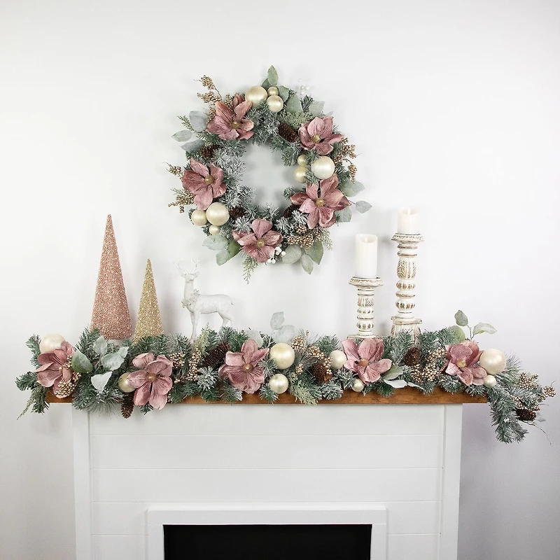 Northlight Floral And Ball  Pine Wreath