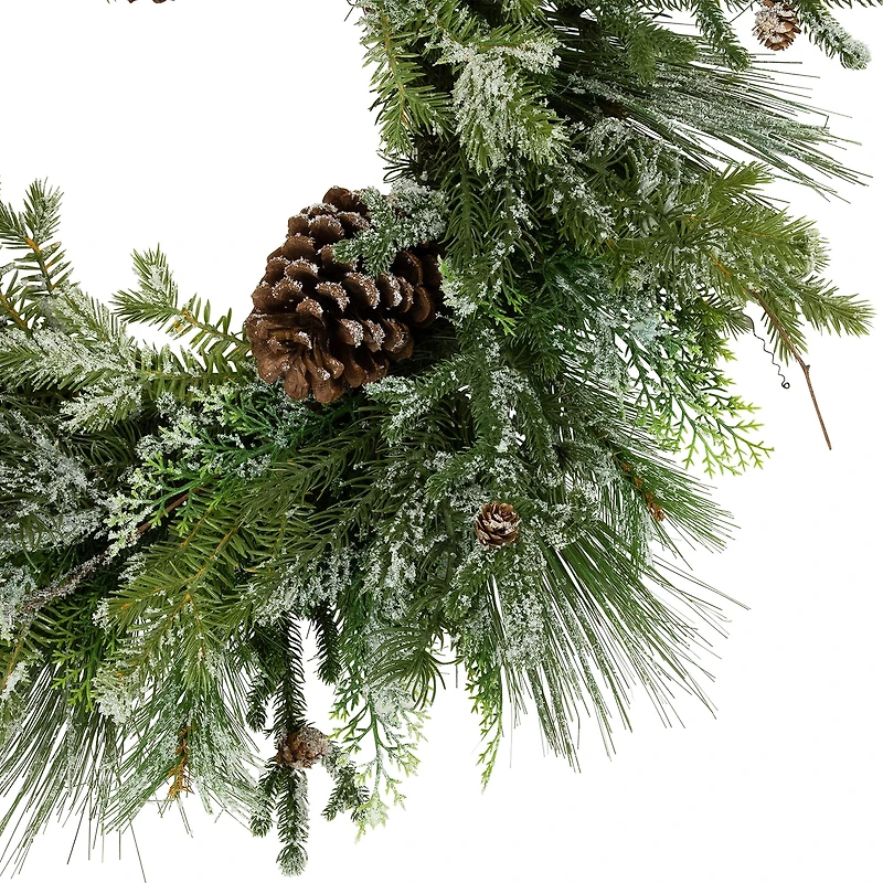 Northlight Frosted Mixed Pine And Cedar Wreath
