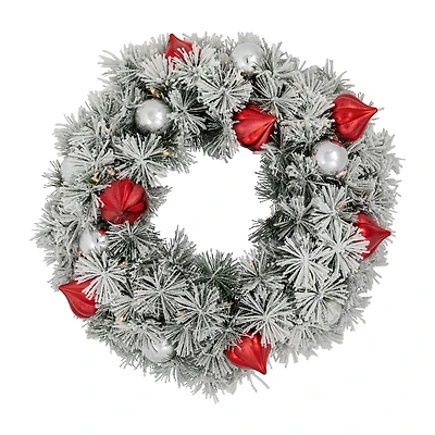 Northlight Snowy Bristle Pine Pre-Lit Wreath