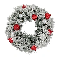 Northlight Snowy Bristle Pine Pre-Lit Wreath
