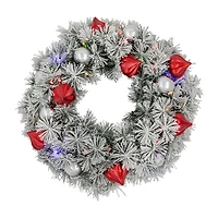 Northlight Snowy Bristle Pine Pre-Lit Wreath