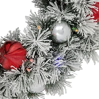 Northlight Snowy Bristle Pine Pre-Lit Wreath