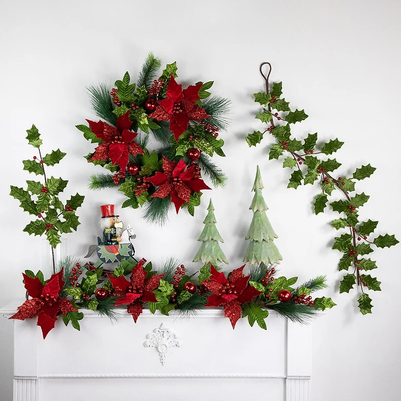 Northlight 24in Glittered Unlit Wreath