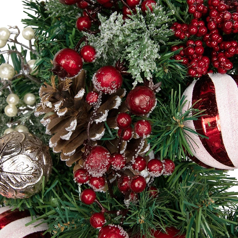 Northlight Ornament And Pinecone Pine Unlit Wreath