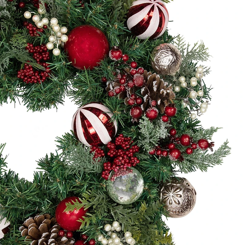 Northlight Ornament And Pinecone Pine Unlit Wreath