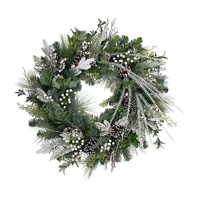 Northlight 36in Frosted Unlit Wreath