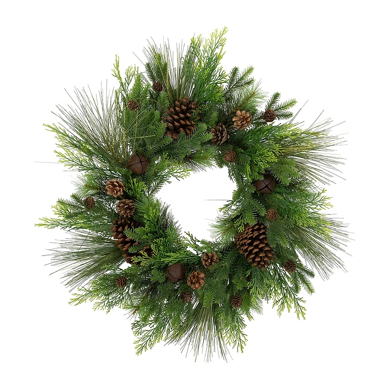 Northlight Pinecone And Jingle Bells Wreath