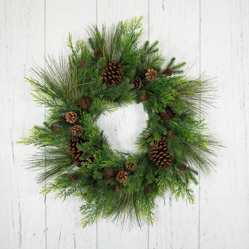Northlight Pinecone And Jingle Bells Wreath