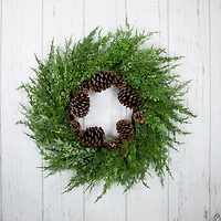 Northlight Frosted Cedar And Pine Cone Wreath