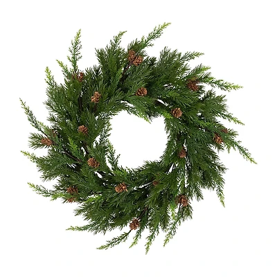 Northlight Cypress And Pine Cone Unlit Wreath