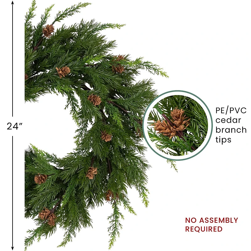Northlight Cypress And Pine Cone   Unlit Wreath
