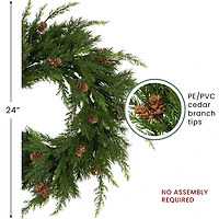Northlight Cypress And Pine Cone   Unlit Wreath