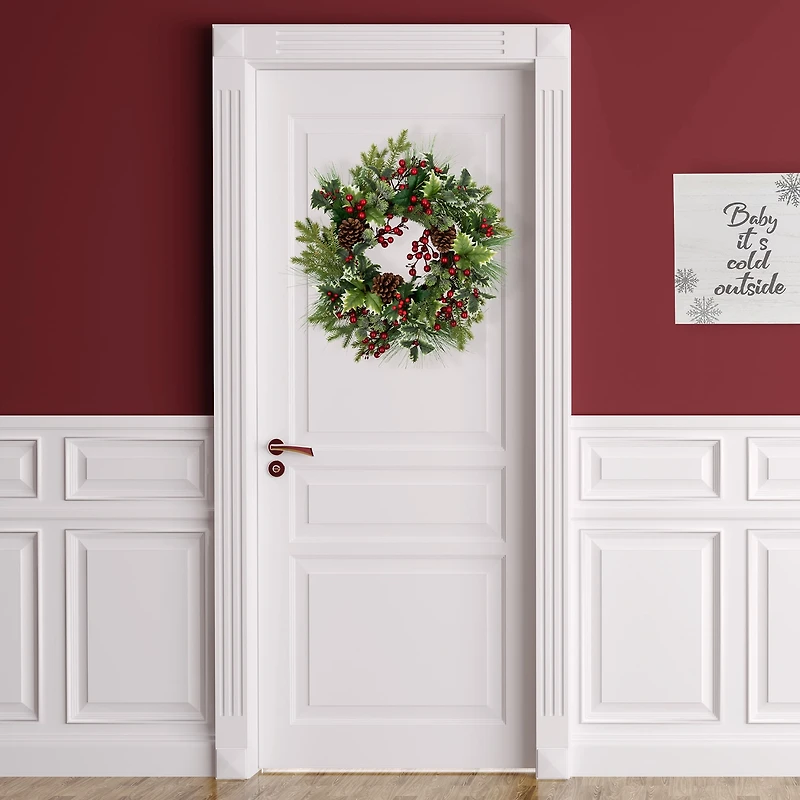 Northlight Frosted Thistle And Pine Wreath
