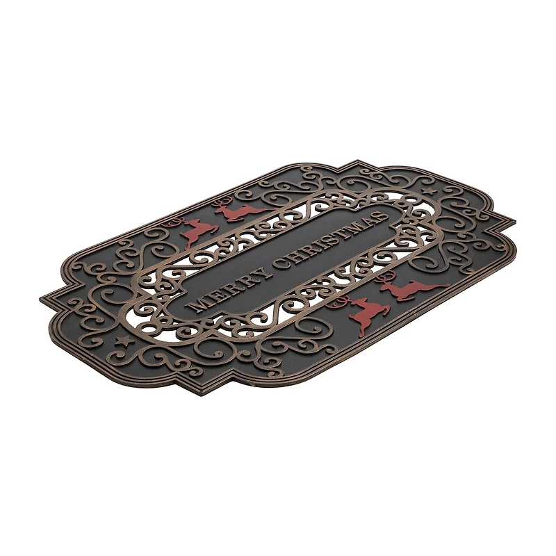 Northlight Black And Copper Merry Indoor Rectangular Doormat