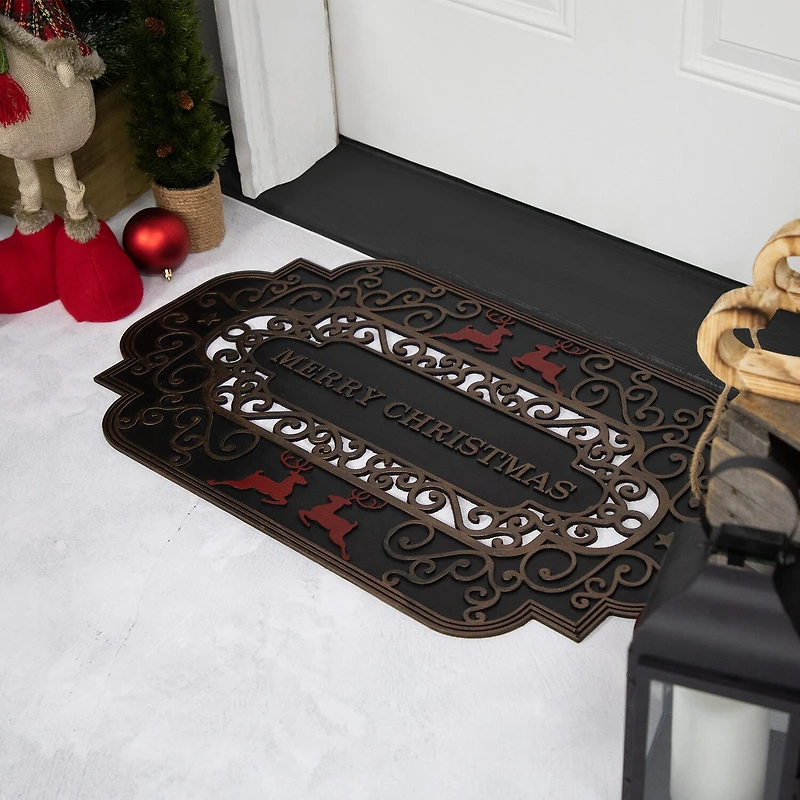 Northlight Black And Copper Merry Indoor Rectangular Doormat