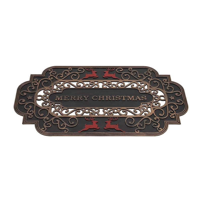 Northlight Black And Copper Merry Indoor Rectangular Doormat