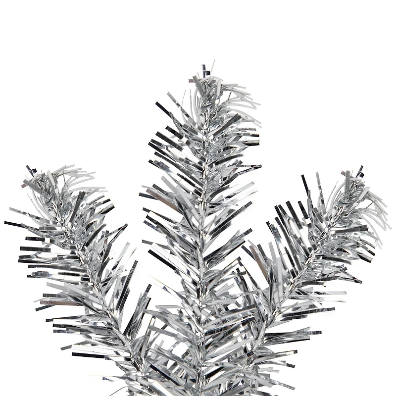 Northlight Silver Tinsel Clear Lights Pre-Lit Christmas Outdoor Garland