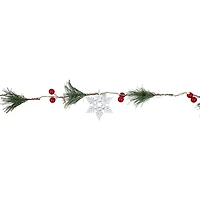 Northlight Pine Berry And Snowflake White Lights Pre-Lit Christmas Indoor Garland
