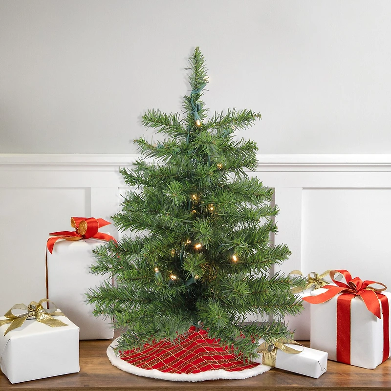 Northlight Canadian Pine With Warm Clear Lights 2 Foot Pre-Lit Pine Christmas Tree