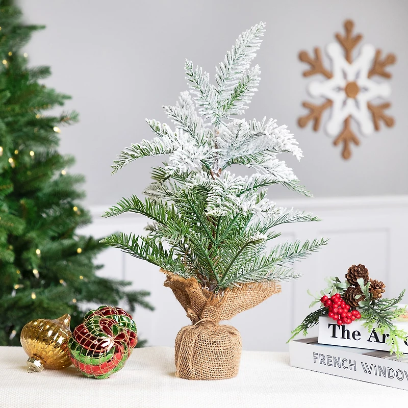 Northlight Heavily Pine 1 1/2 Feet Flocked Christmas Tree