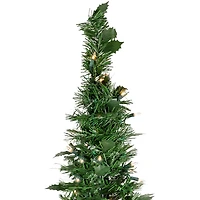 Northlight Holly Leaf Pop-Up With Clear Lights 6 Foot Pre-Lit Christmas Tree