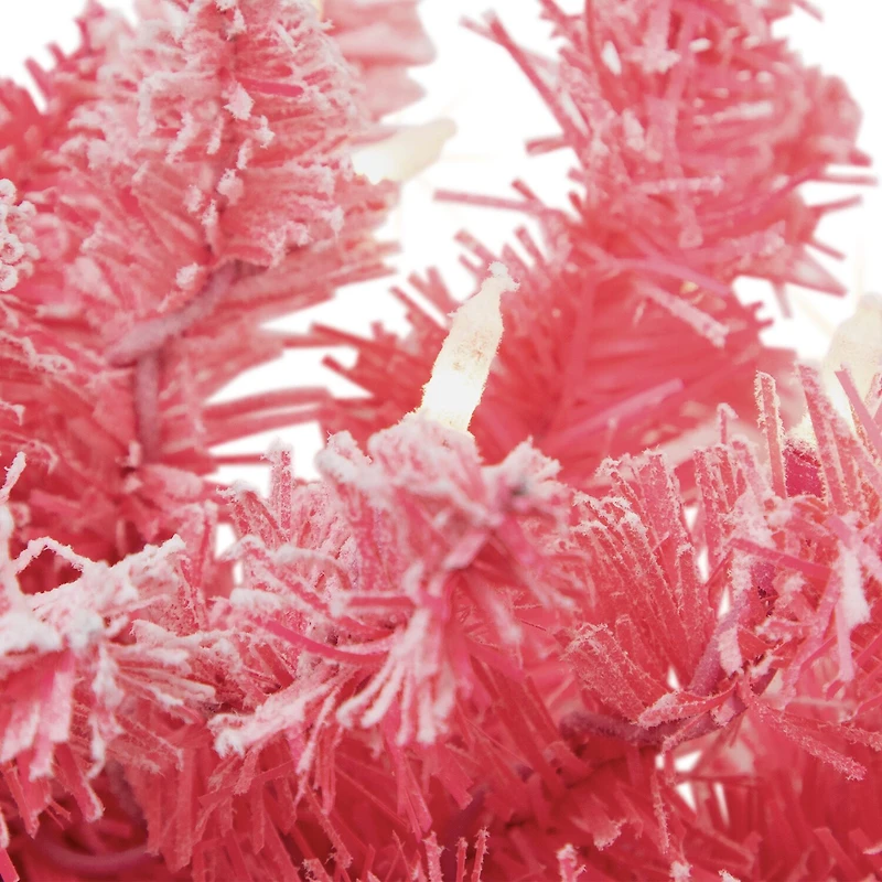 Northlight Flocked Pink With Clear Lights Pre-Lit Christmas Indoor Garland