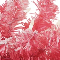 Northlight Flocked Pink With Clear Lights Pre-Lit Christmas Indoor Garland