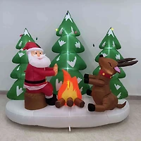 Northlight Santa And Reindeer Christmas Inflatable