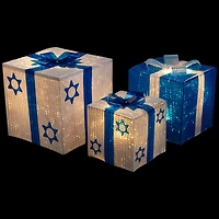 Northlight 12" Prelit Gift Box Hanukkah Yard Art