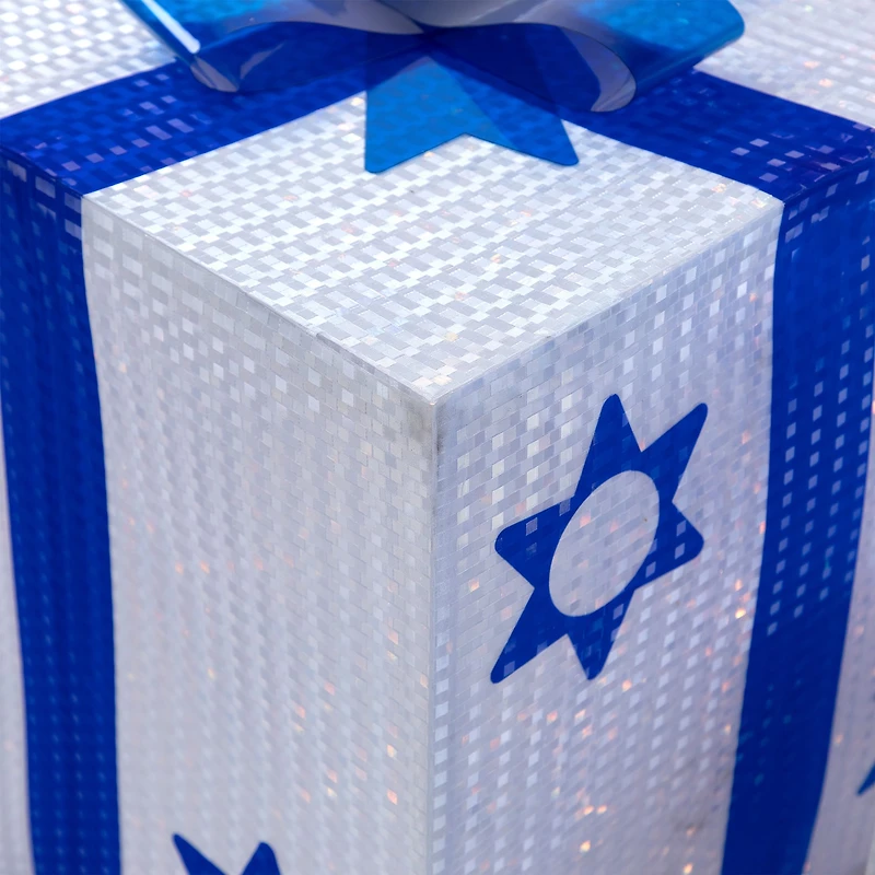 Northlight 12" Prelit Gift Box Hanukkah Yard Art