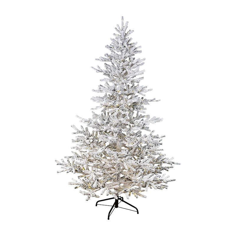 Northlight 7.5' Led Flocked Garden 7 1/2 Foot Pre-Lit Christmas Tree