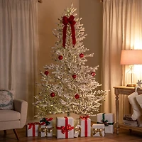 Northlight 7.5' Led  Flocked Garden 7 1/2 Foot Pre-Lit Christmas Tree