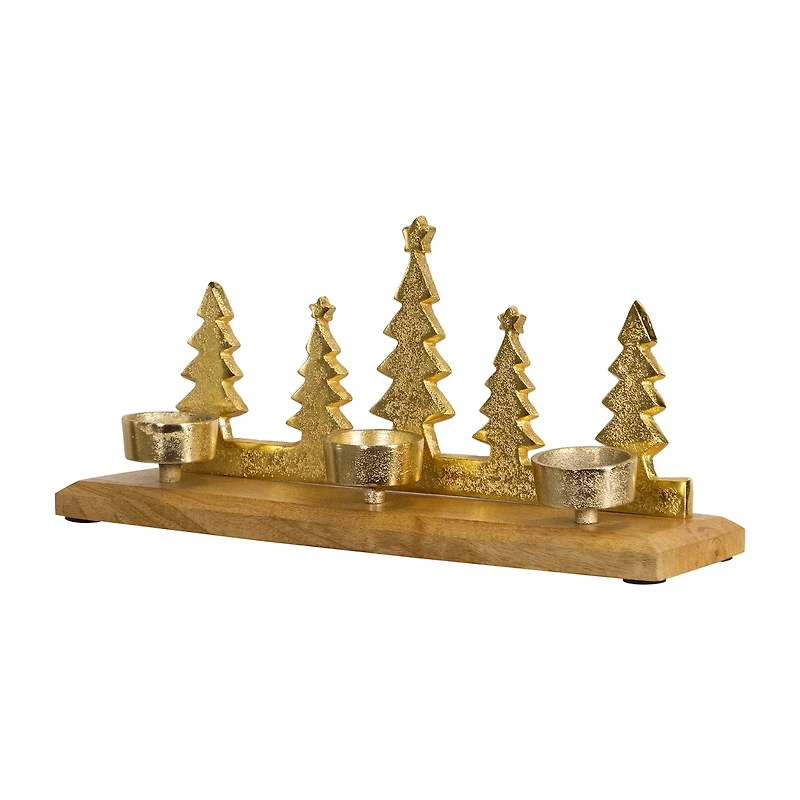 Northlight 13" Gold Metal Tealight Candle Holder