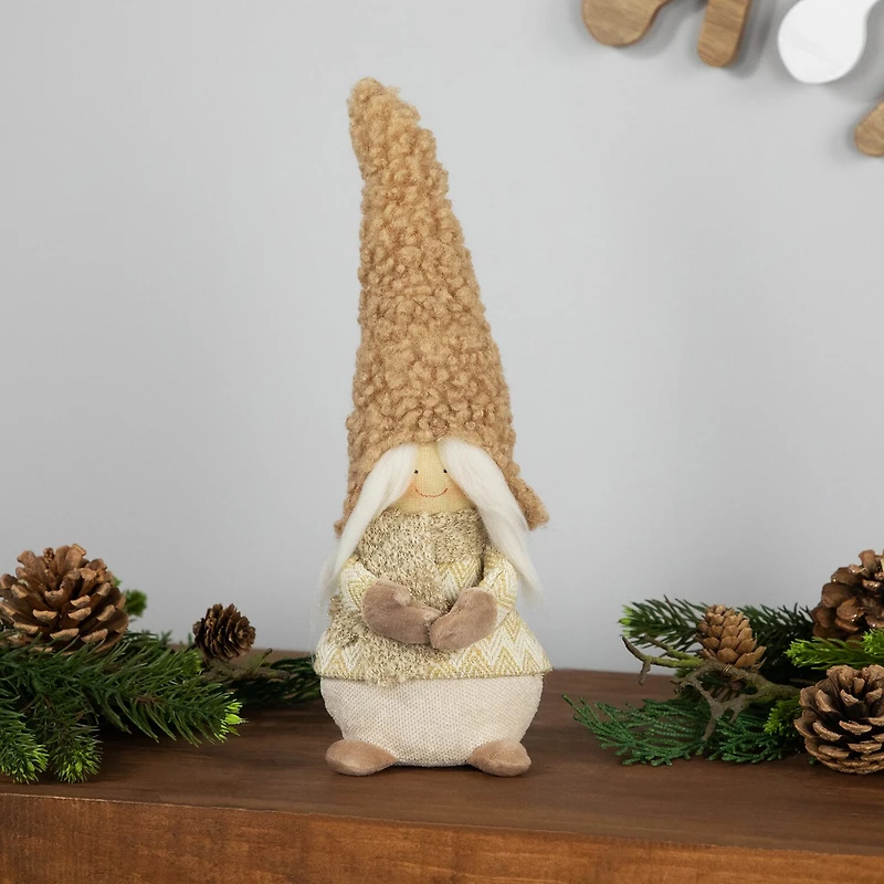 Northlight 11.5" Girl With Hat Christmas Gnome