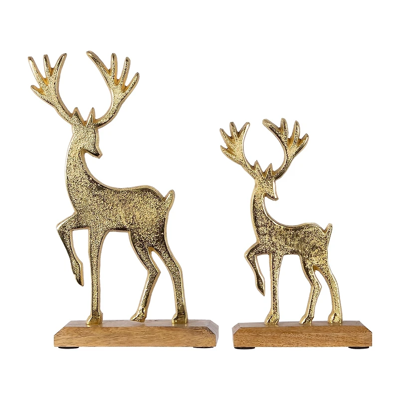 Northlight 10.5" Textured Metal 2-pc. Christmas Tabletop Decor