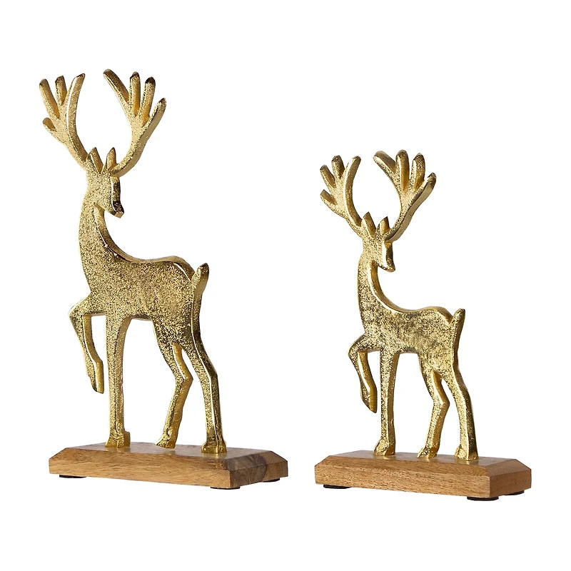 Northlight 10.5" Textured Metal 2-pc. Christmas Tabletop Decor