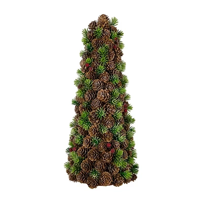 Northlight 15" Mini Wild Berries Cone Christmas Tabletop Tree