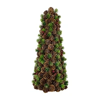 Northlight 15" Mini Wild Berries Cone Christmas Tabletop Tree