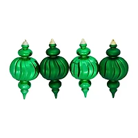 Northlight 10" Shatterproof Finial 4-pc. Christmas Ornament