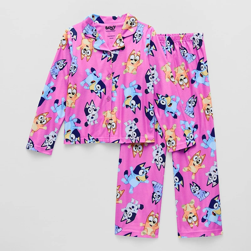 Little & Big Kid Girls Bluey Long Sleeve 2-pc. Pajama Set