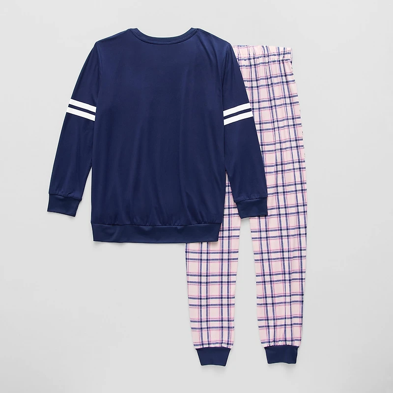 Sleep On It Little & Big Kid Girls Crew Neck Long Sleeve 3-pc. Pajama Set