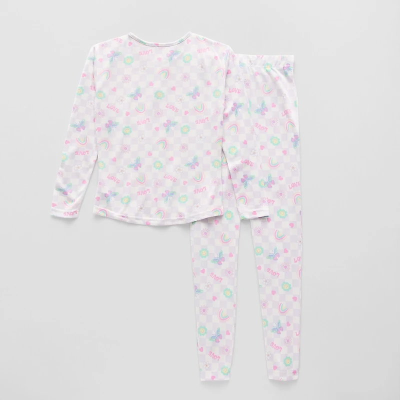 Sleep On It Little & Big Kid Girls Crew Neck Long Sleeve 3-pc. Pajama Set