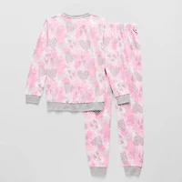 Sleep On It Little & Big Kid Girls Crew Neck Long Sleeve 3-pc. Pajama Set