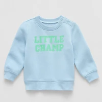 Okie Dokie Baby Boys Round Neck Fleece Long Sleeve Sweatshirt