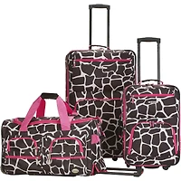Rockland Spectra Pink Animal Print 3-pc. Softside Luggage Set