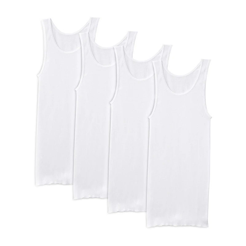 Fruit of the Loom Premium Cotton Mens Round Neck Sleeveless 4 Pack Tank