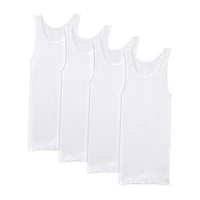Fruit of the Loom Premium Cotton Mens Round Neck Sleeveless 4 Pack Tank